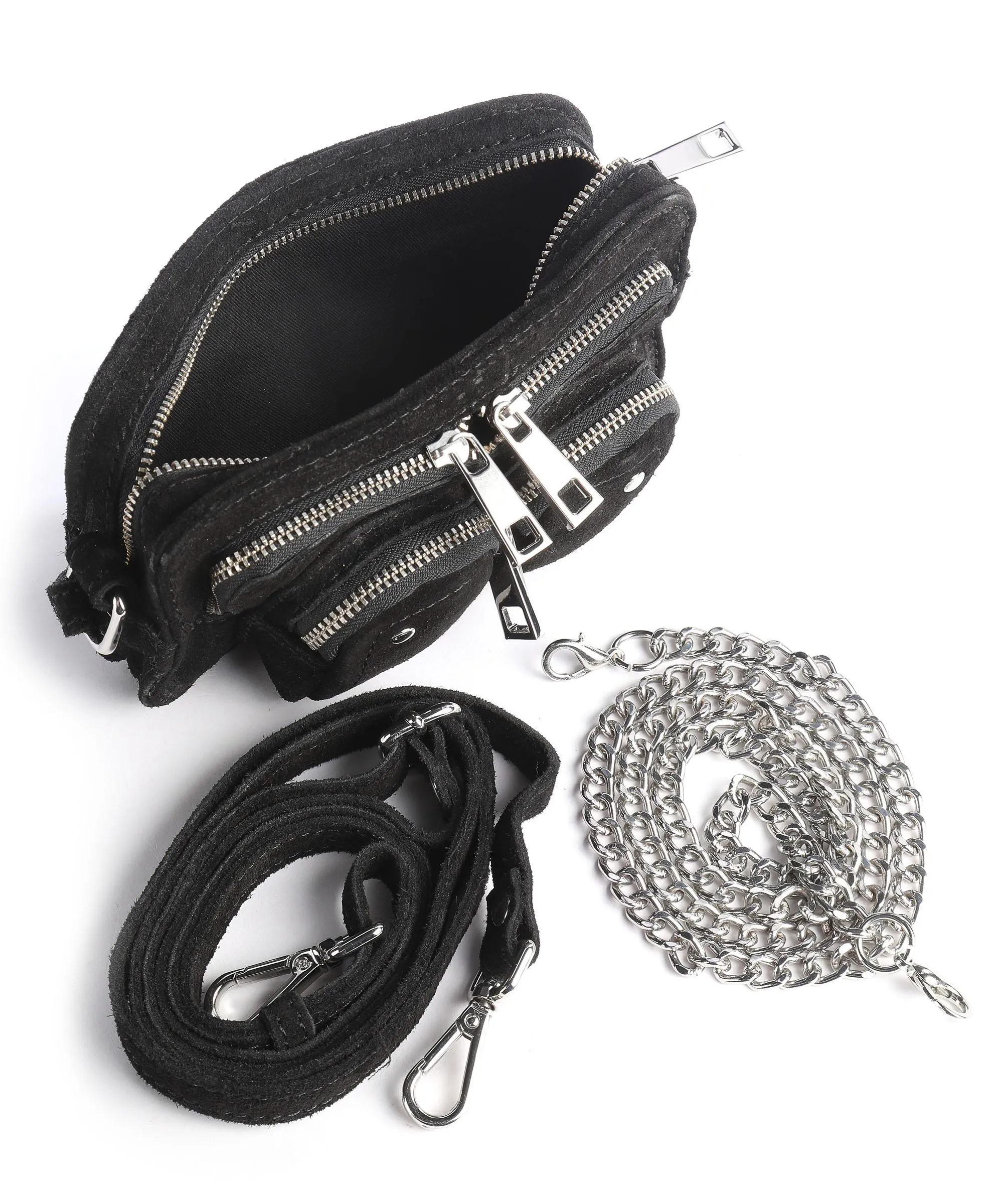  Núnoo Suede Helena Borsa a tracolla pelle ruvida nero  