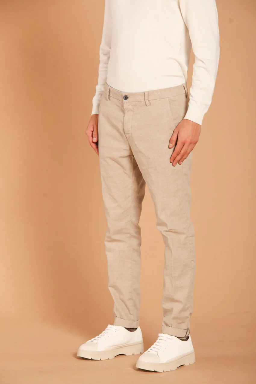 Osaka Style pantalon chino homme en coton avec motif gallois coupe carrot