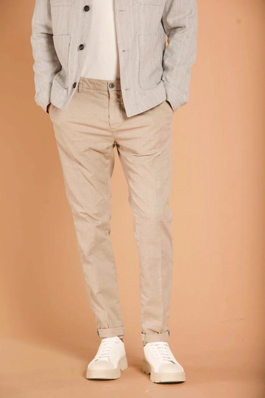 Osaka Style pantalon chino homme en coton avec motif gallois coupe carrot