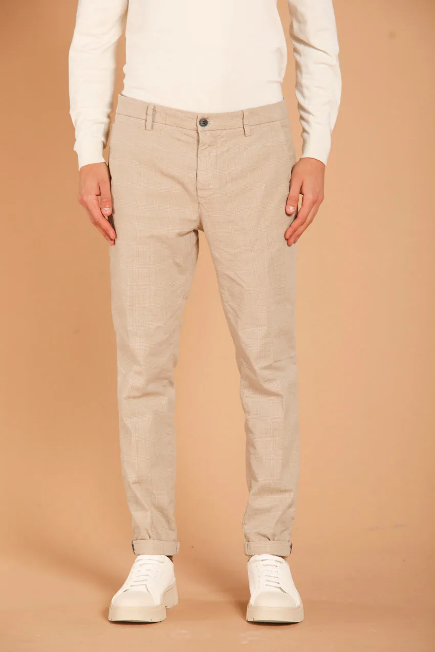 Osaka Style pantalon chino homme en coton avec motif gallois coupe carrot