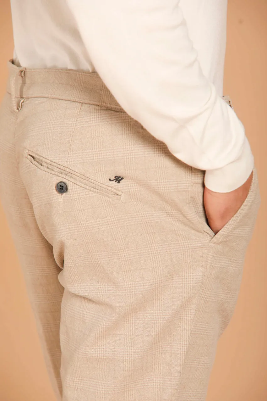 Osaka Style pantalon chino homme en coton avec motif gallois coupe carrot