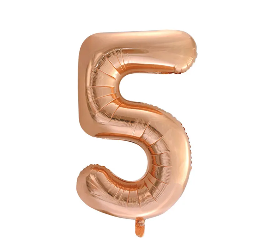 Palloncino Foil Numero 5 Colore Oro Rosa di 86 cm