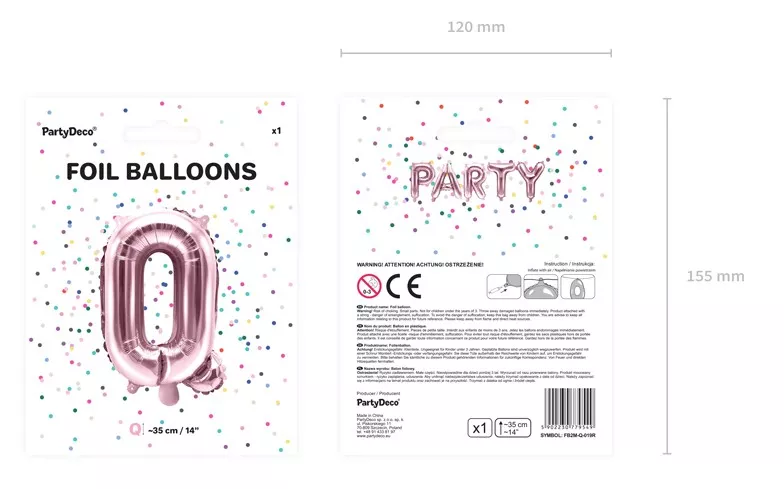 Palloncino foil Q oro rosa 35cm
