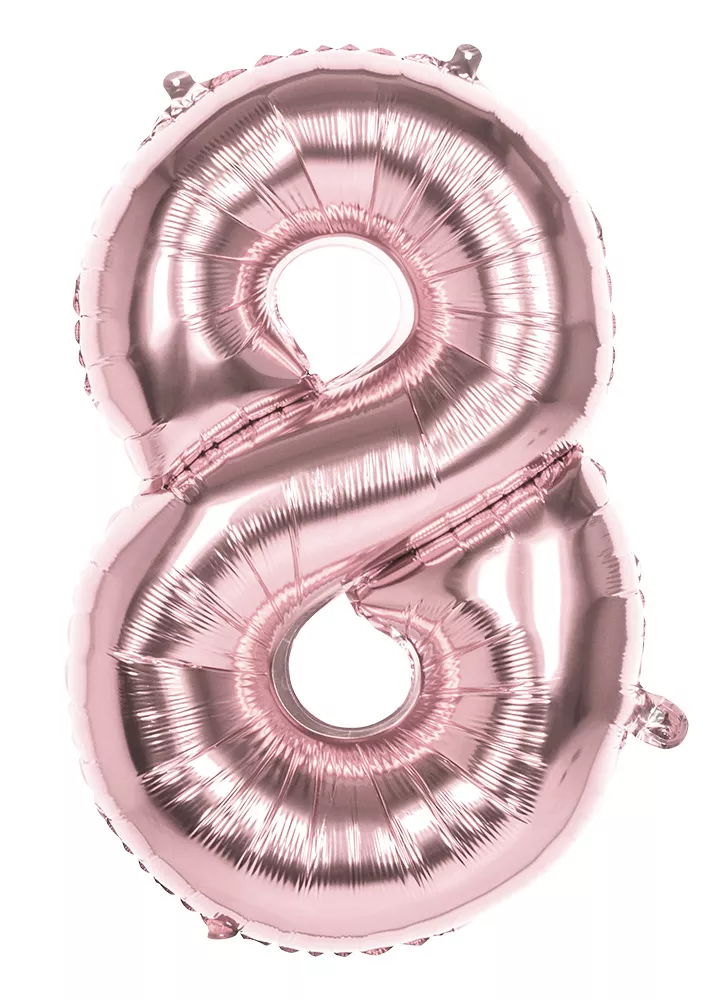 Palloncino numero 8 oro rosa 86 cm