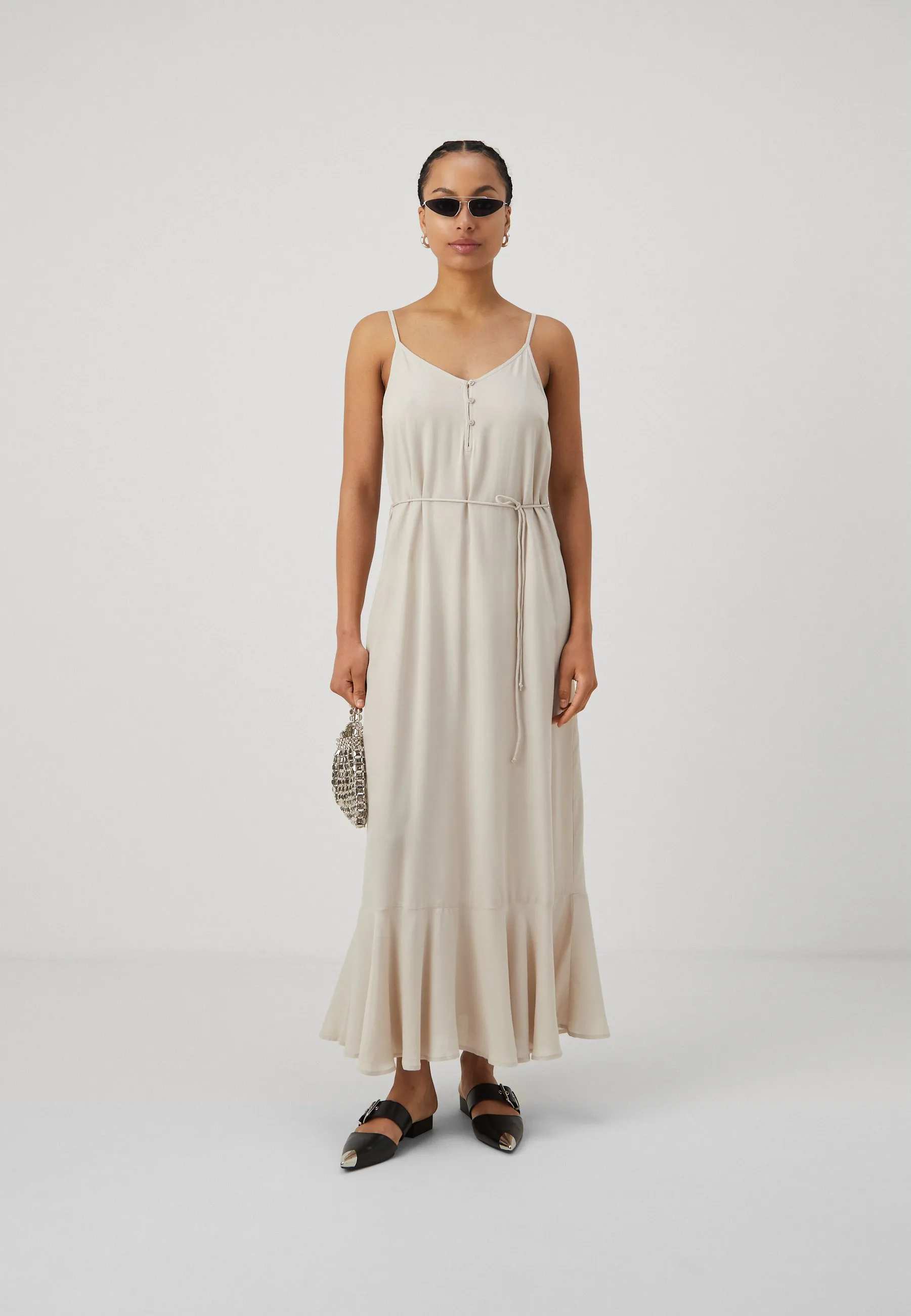PCNYA SLIP BUTTON DRESS  - Vestito lungo