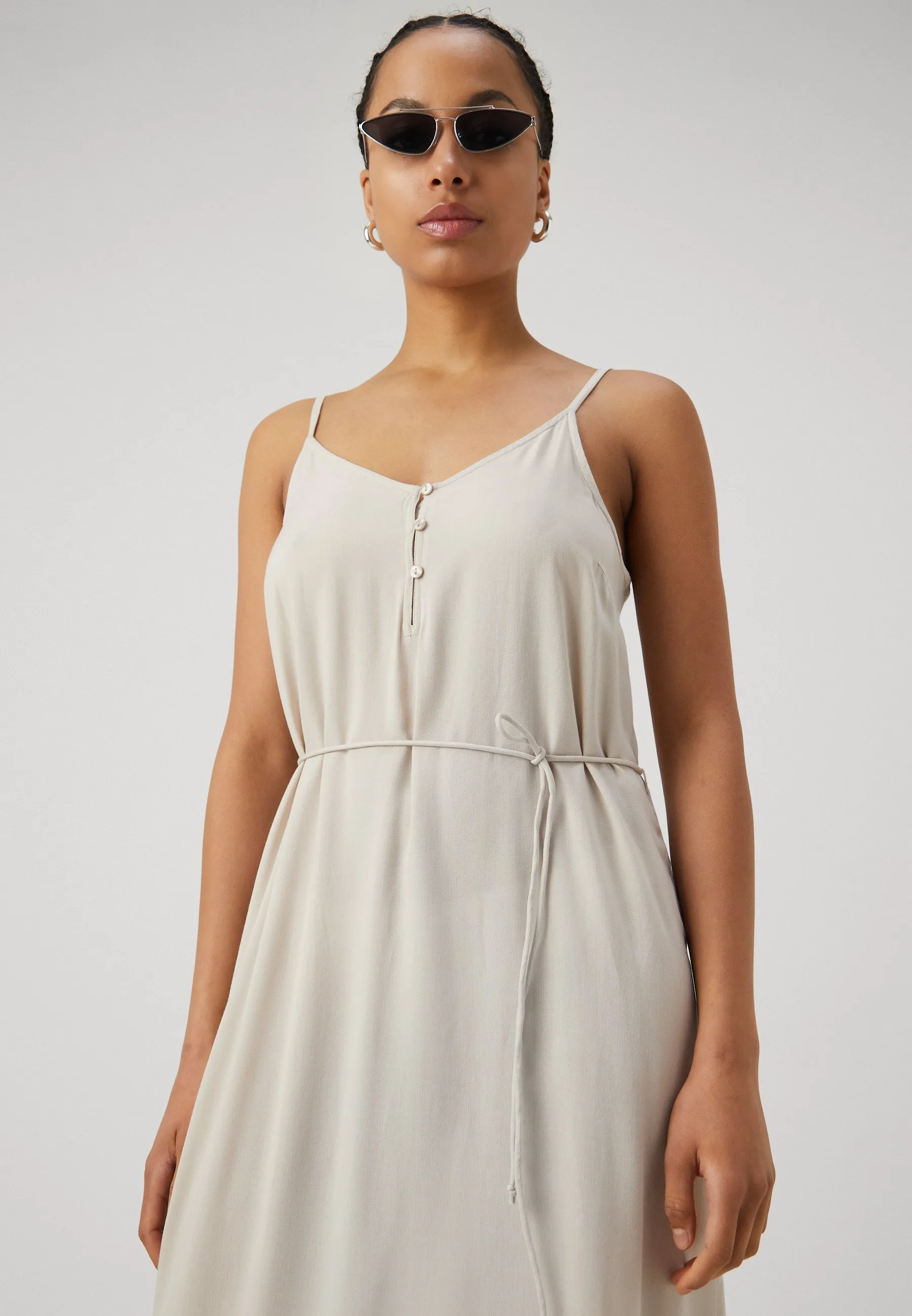 PCNYA SLIP BUTTON DRESS  - Vestito lungo