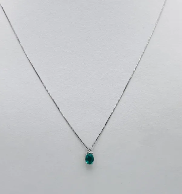 Pendente con diamanti smeraldo oro bianco GEMME Art.CD795-2