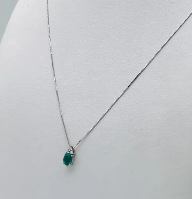 Pendente con diamanti smeraldo oro bianco GEMME Art.CD795-2