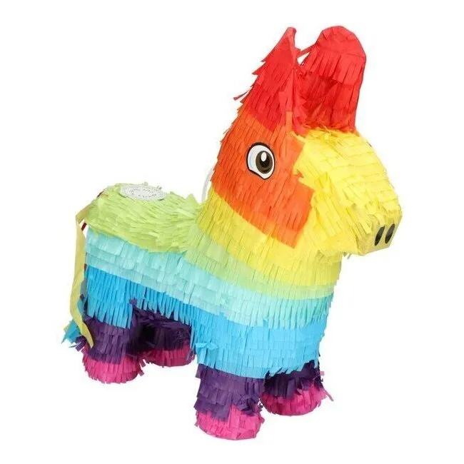 Pignatta messicana 3D a forma di burrito colorato, 35 x 39 cm.
