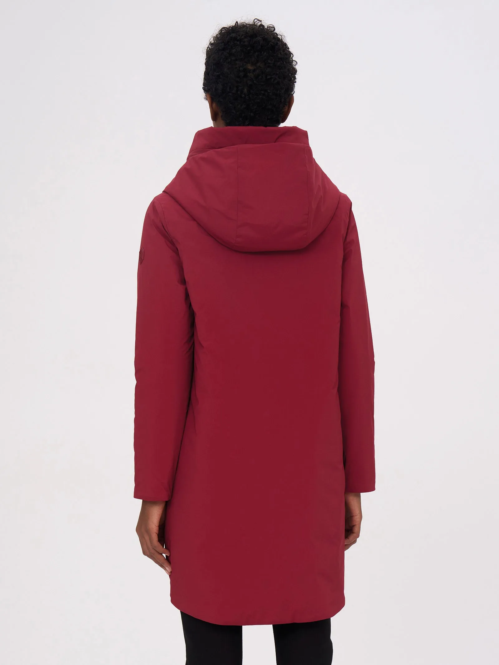 Piumerino - Parka lungo imbottito in lana con cappuccio - Tibetan Red
