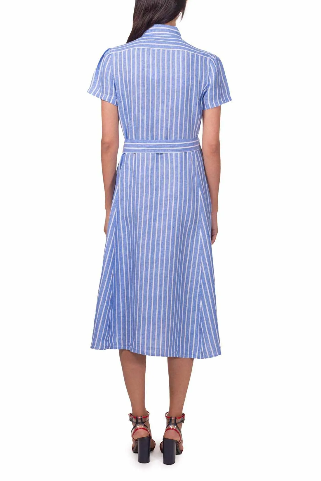POLO RALPH LAUREN Abito chemisier donna in lino a righe