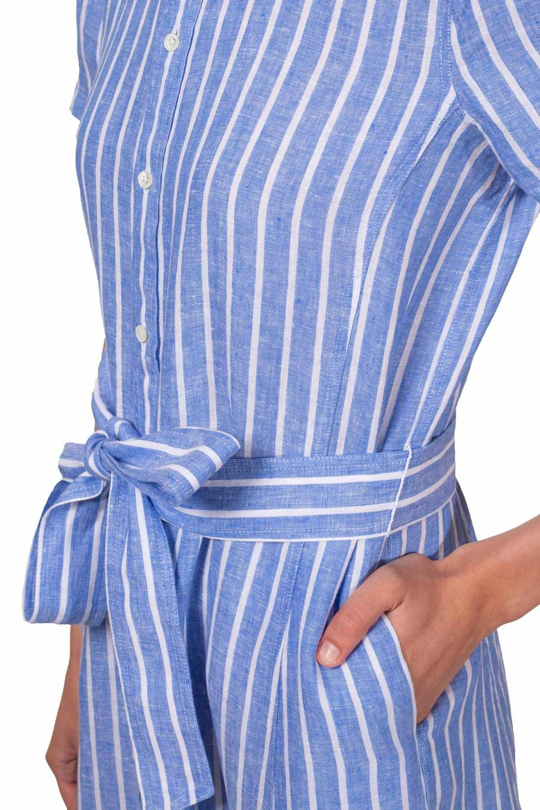 POLO RALPH LAUREN Abito chemisier donna in lino a righe