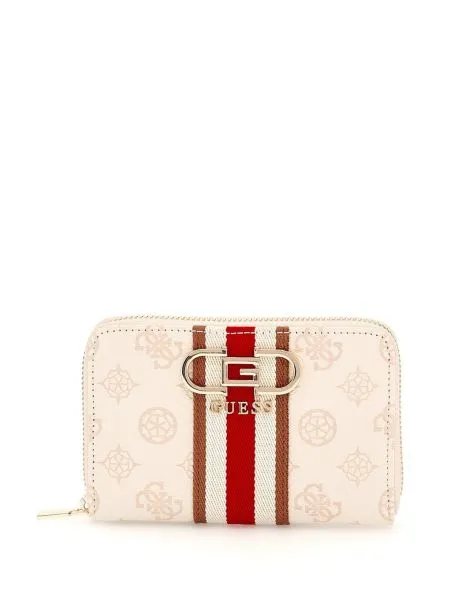 Portafoglio Simil Pelle Guess Nelka PG930740 Cream Logo