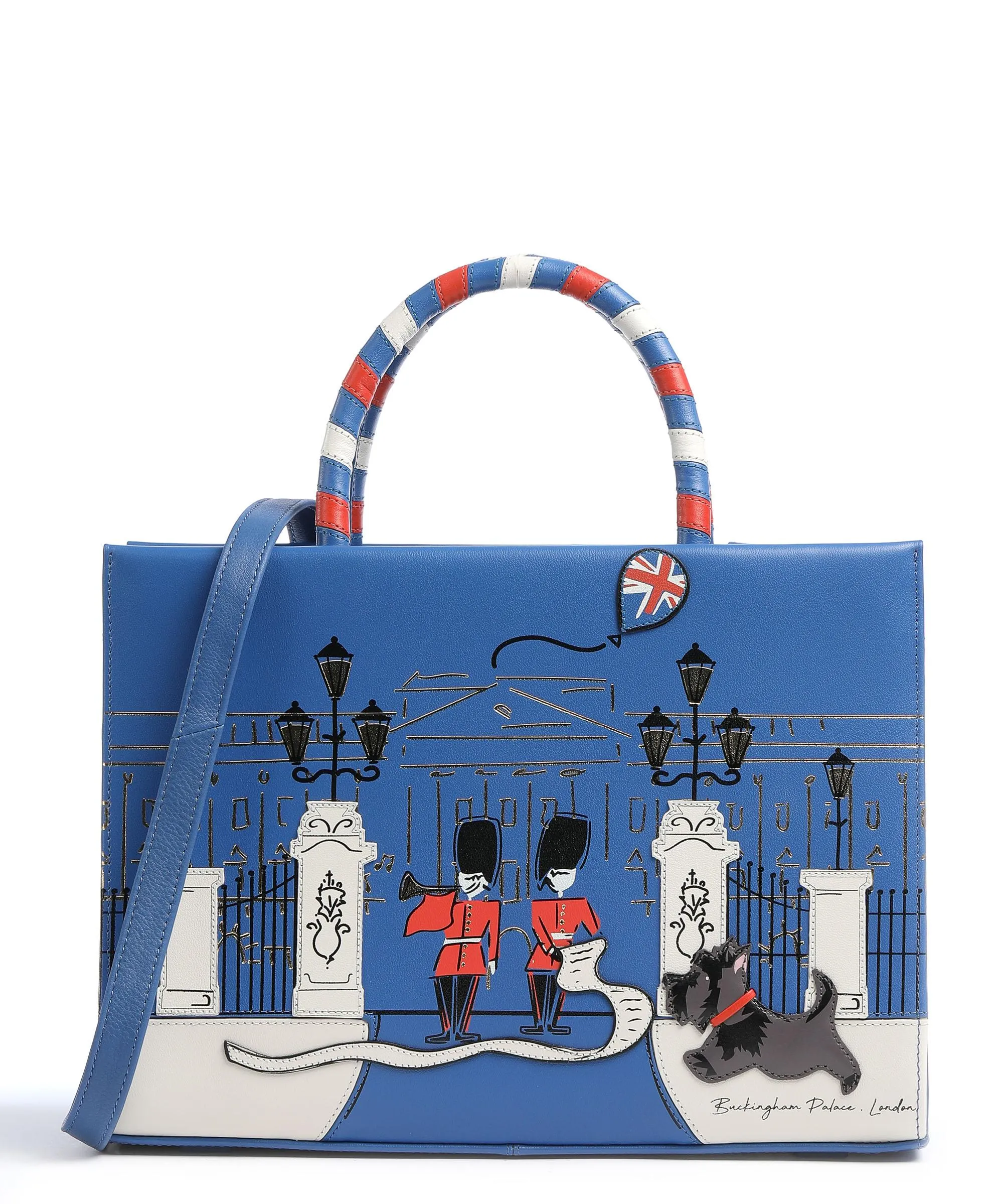  Radley London Queens Jubilee Borsa a mano pelle a grana fine blu royal  