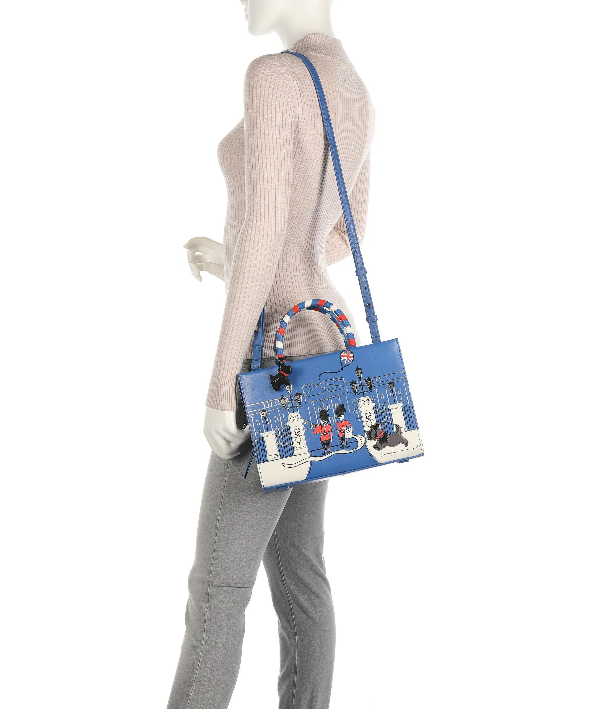  Radley London Queens Jubilee Borsa a mano pelle a grana fine blu royal  