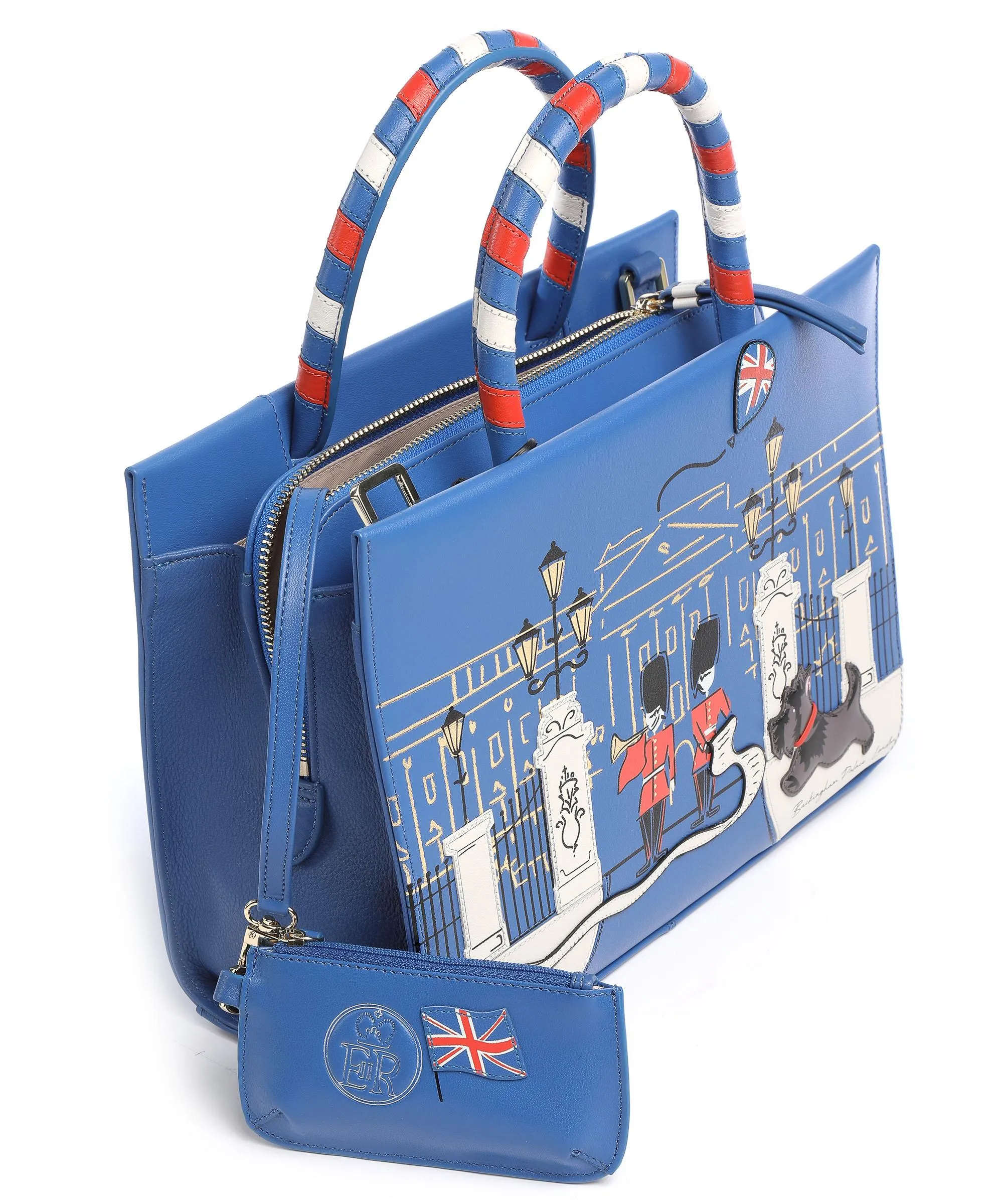  Radley London Queens Jubilee Borsa a mano pelle a grana fine blu royal  