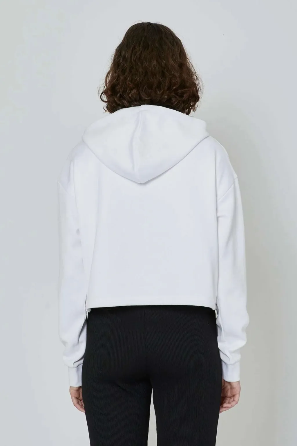 RICHMOND FELPA CON CAPPUCCIO E LOGO RICAMATO TONE SUR TONE WITRE BIANCO