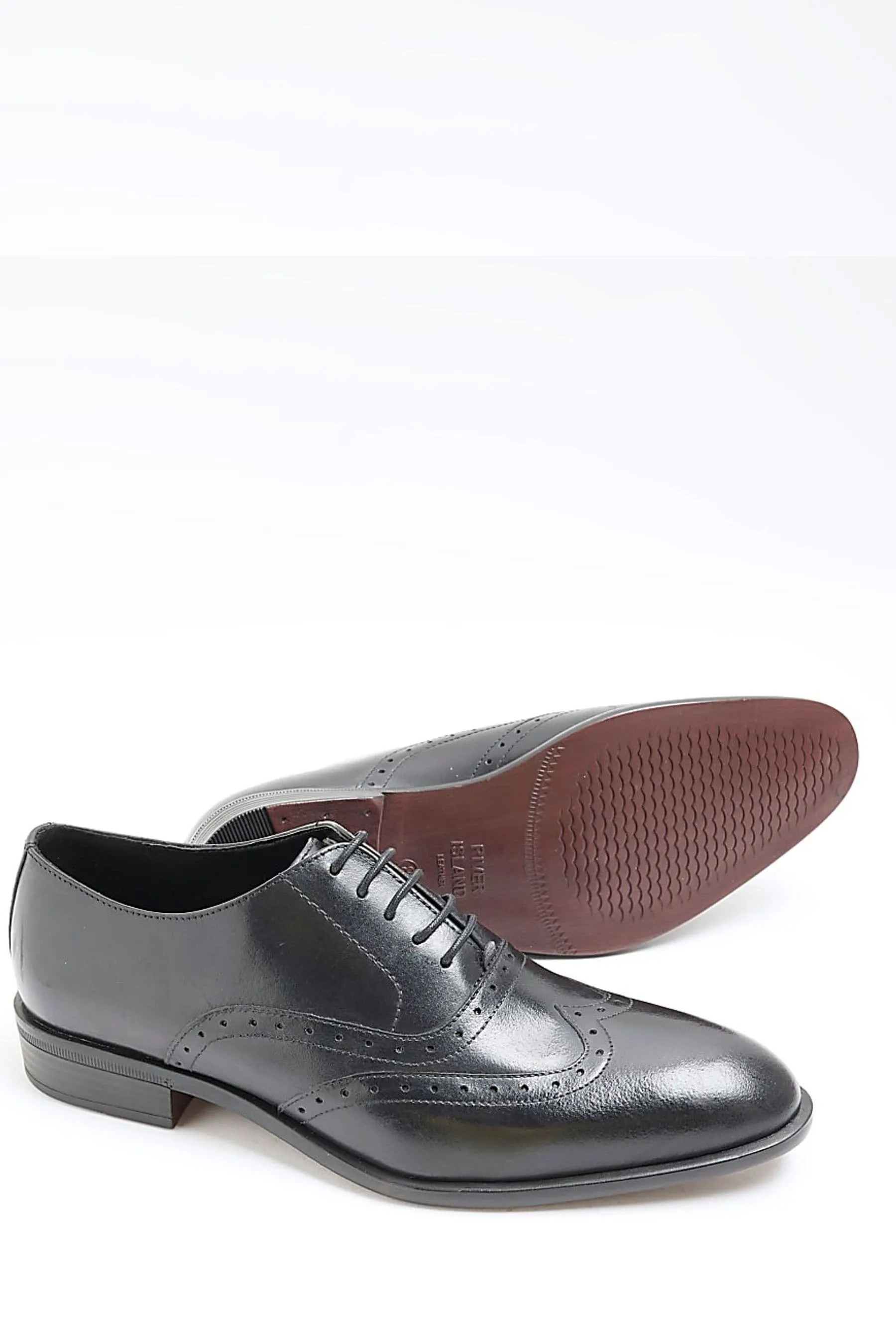 River Island - Scarpe derby in pelle Pizzo stile brogue