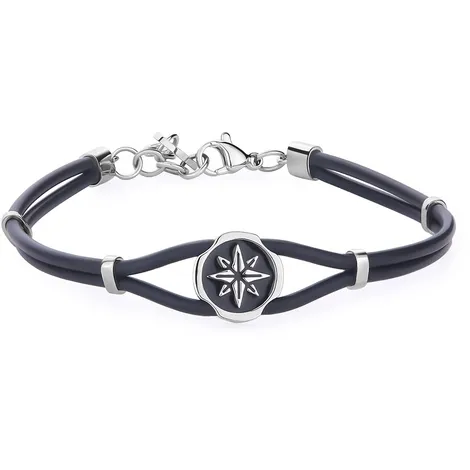 SAGAP� Bracciale con rosa dei venti in acciaio S'Agapò