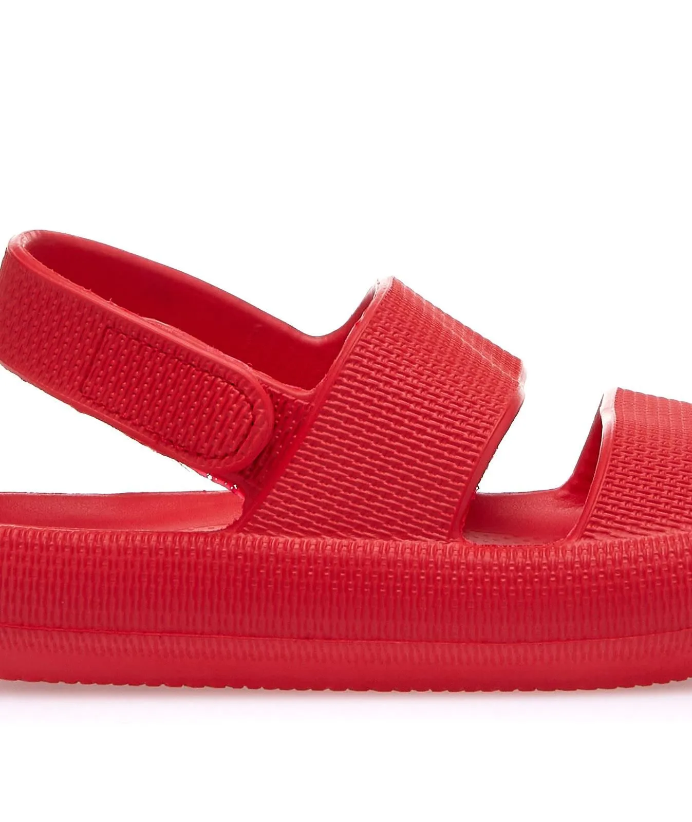 Sandali bimba rossi da mare in gomma con velcro