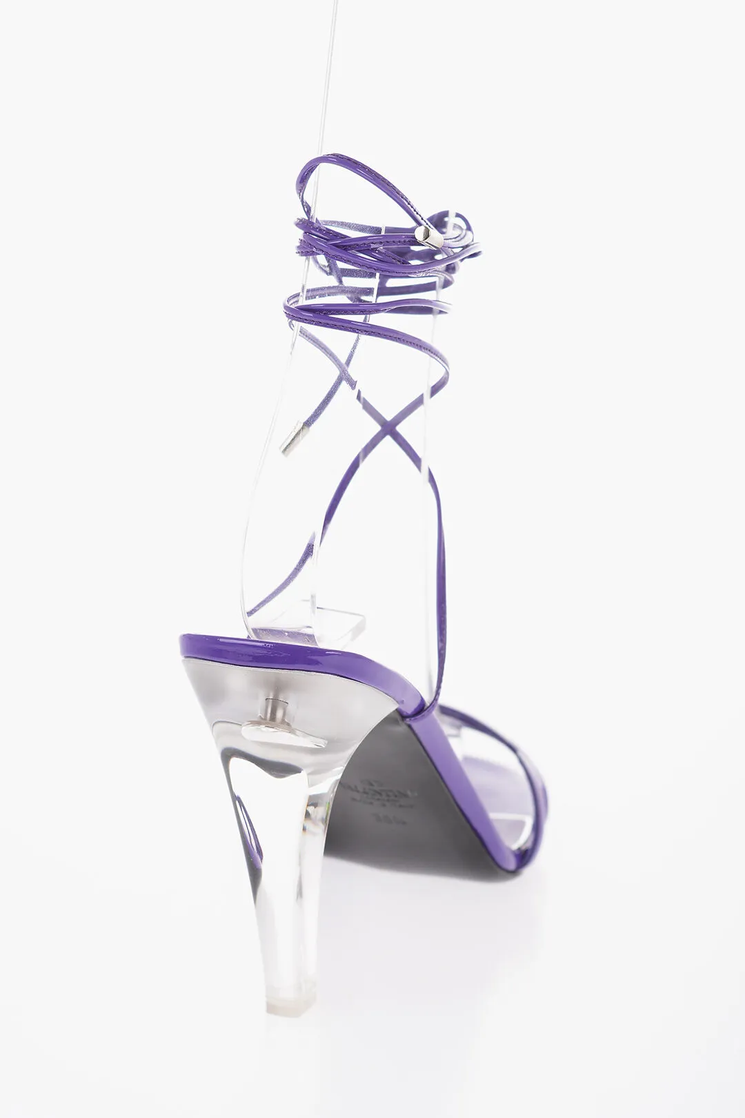 Sandali In Pelle Con Tacco Effetto Clear 10 cm