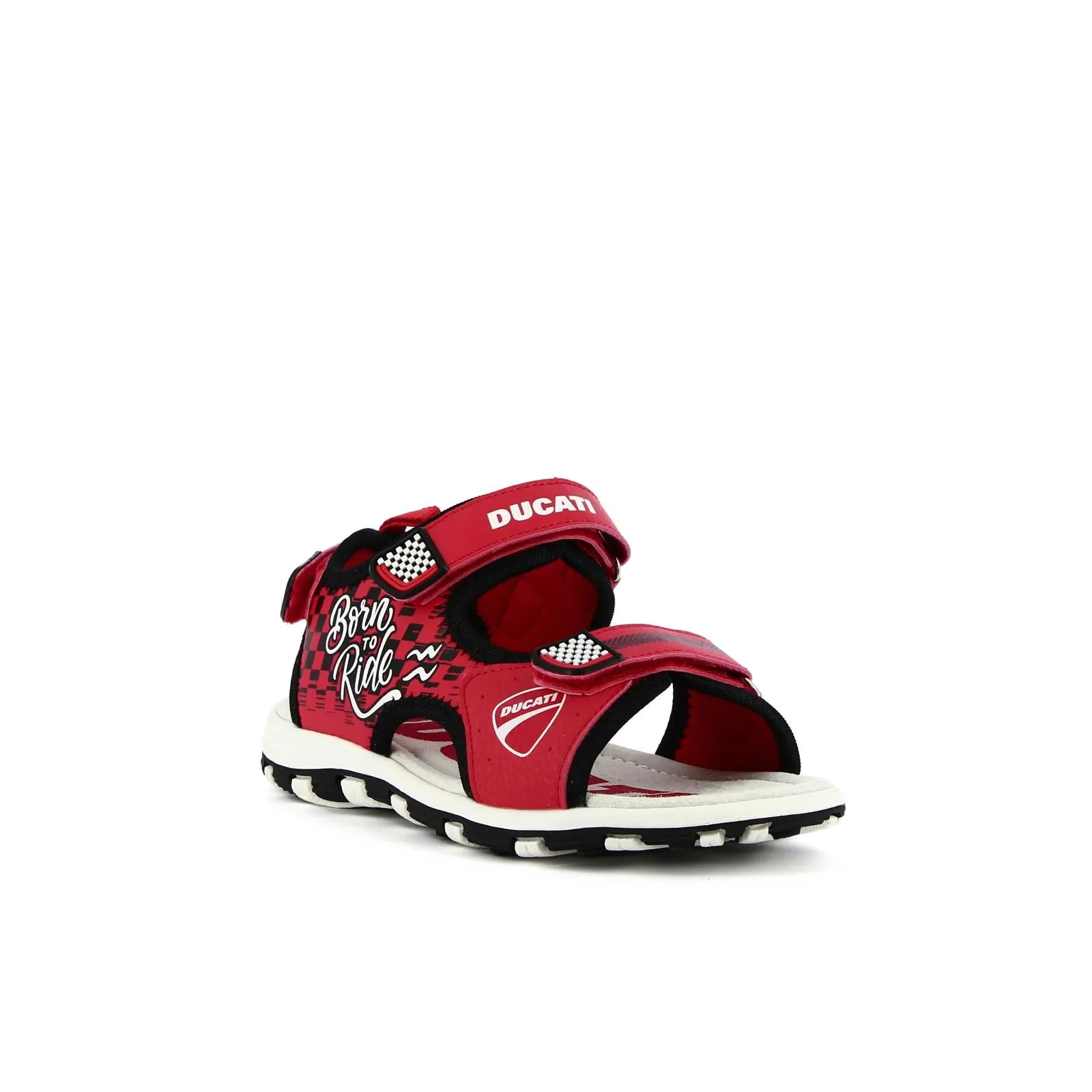 Sandali rossi da bambino con velcro e logo