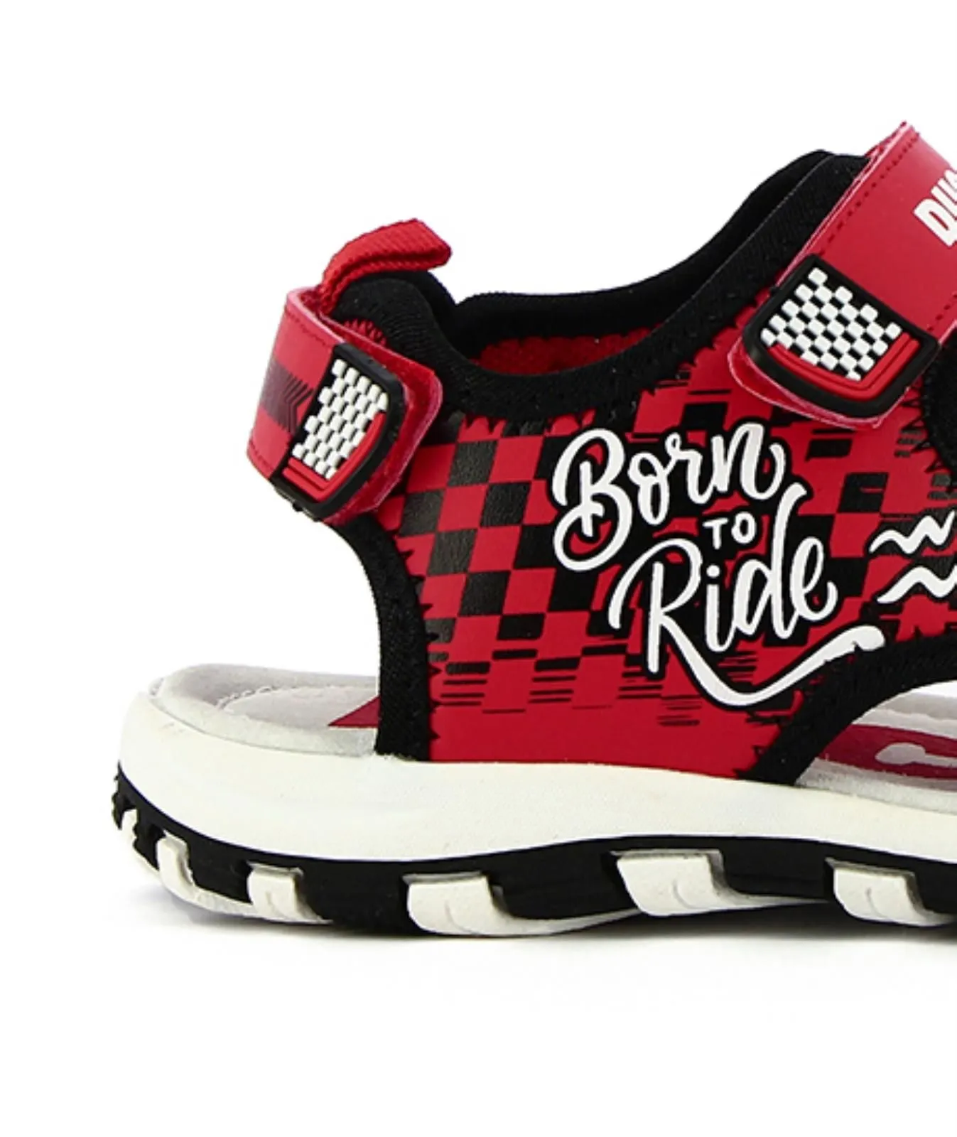 Sandali rossi da bambino con velcro e logo