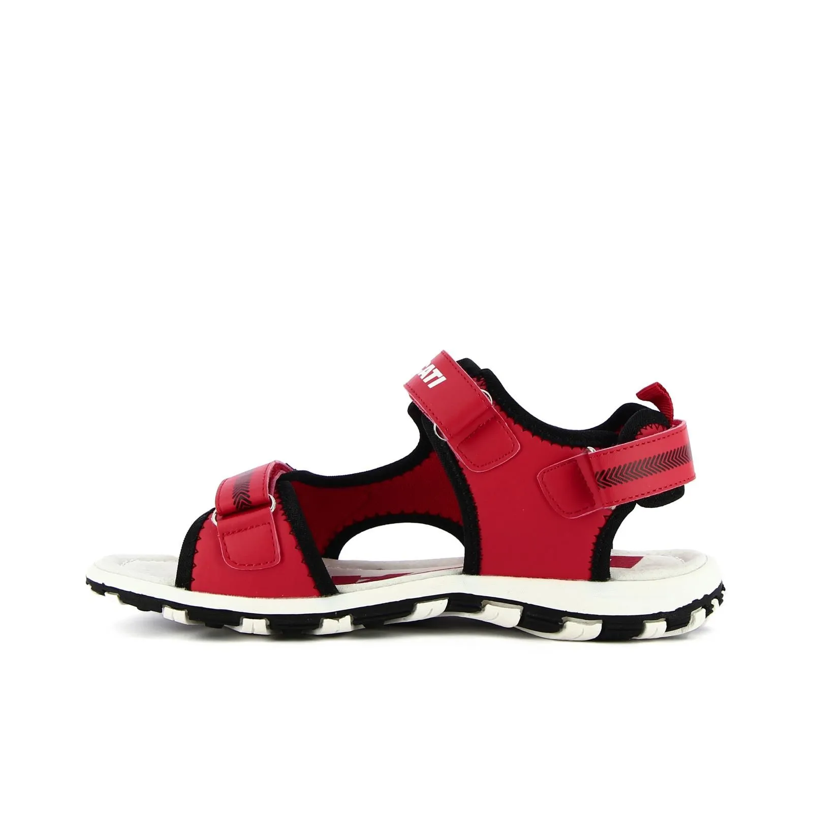Sandali rossi da ragazzo con velcro e logo