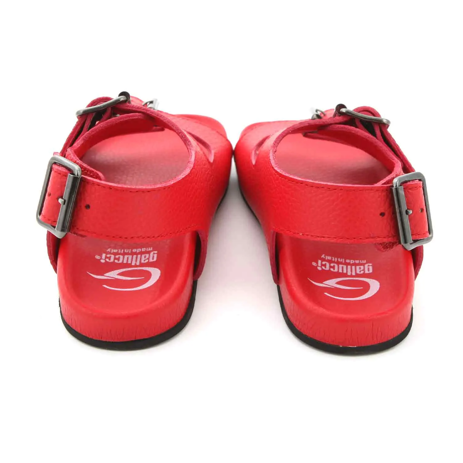 Sandali Unisex Rossi In Pelle Jr E Teen