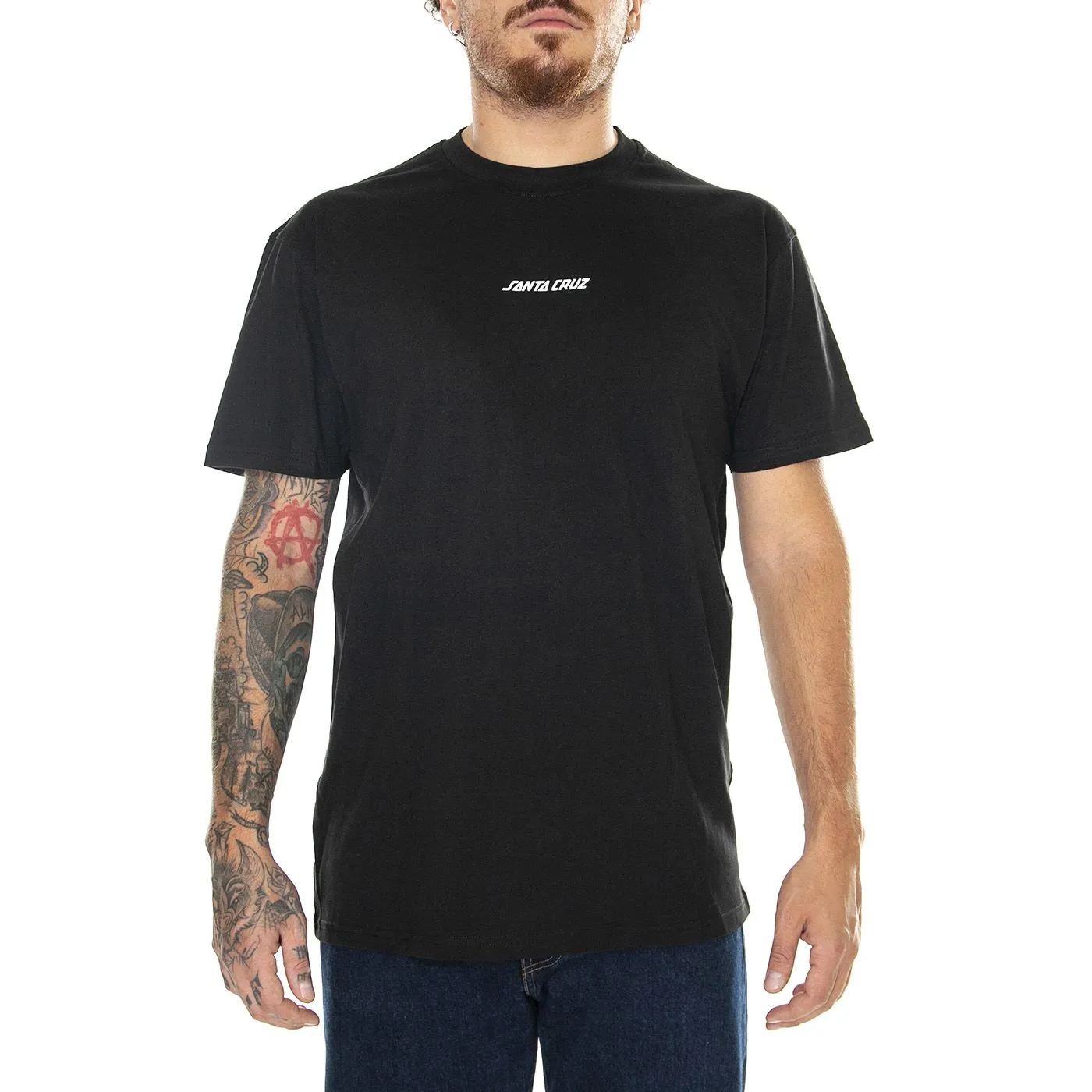 Santa Cruz Screaming Flash Center T-Shirt Black - Maglietta Girocollo Uomo Nera    