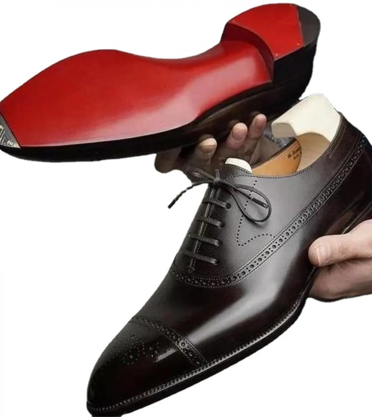 Scarpe brogue con suola rossa da uomo marrone nero punta tonda stringate scarpe da sposa scarpe da uomo daffari spedizione grat