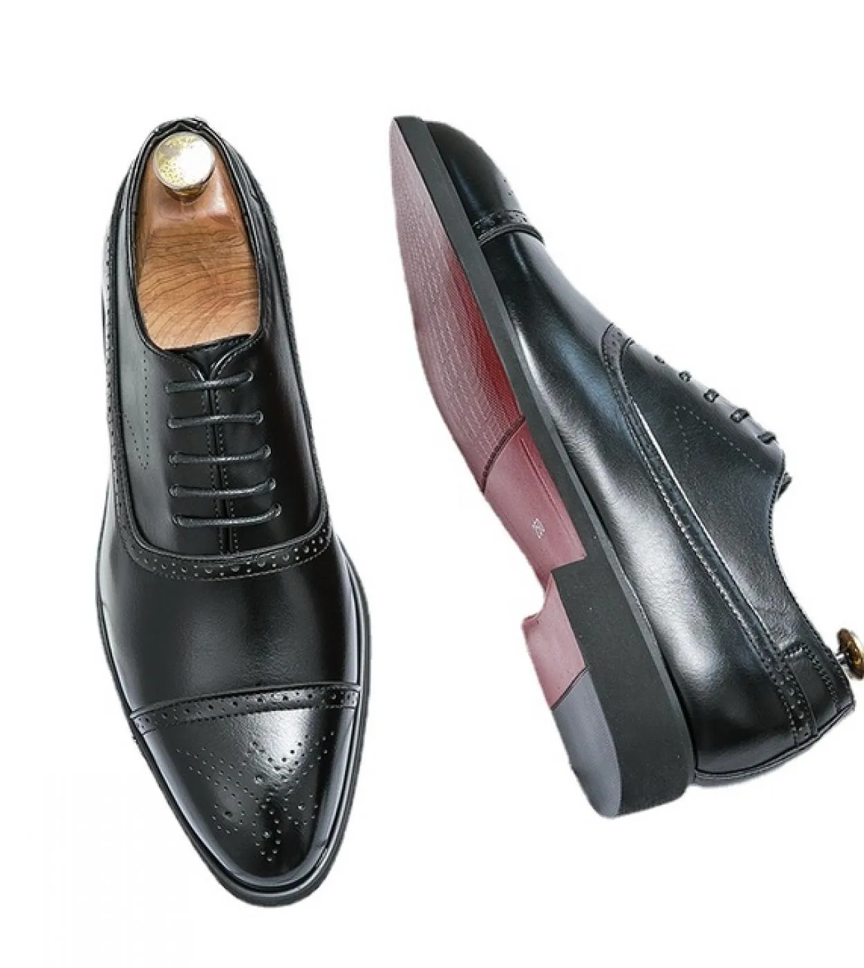 Scarpe brogue con suola rossa da uomo marrone nero punta tonda stringate scarpe da sposa scarpe da uomo daffari spedizione grat