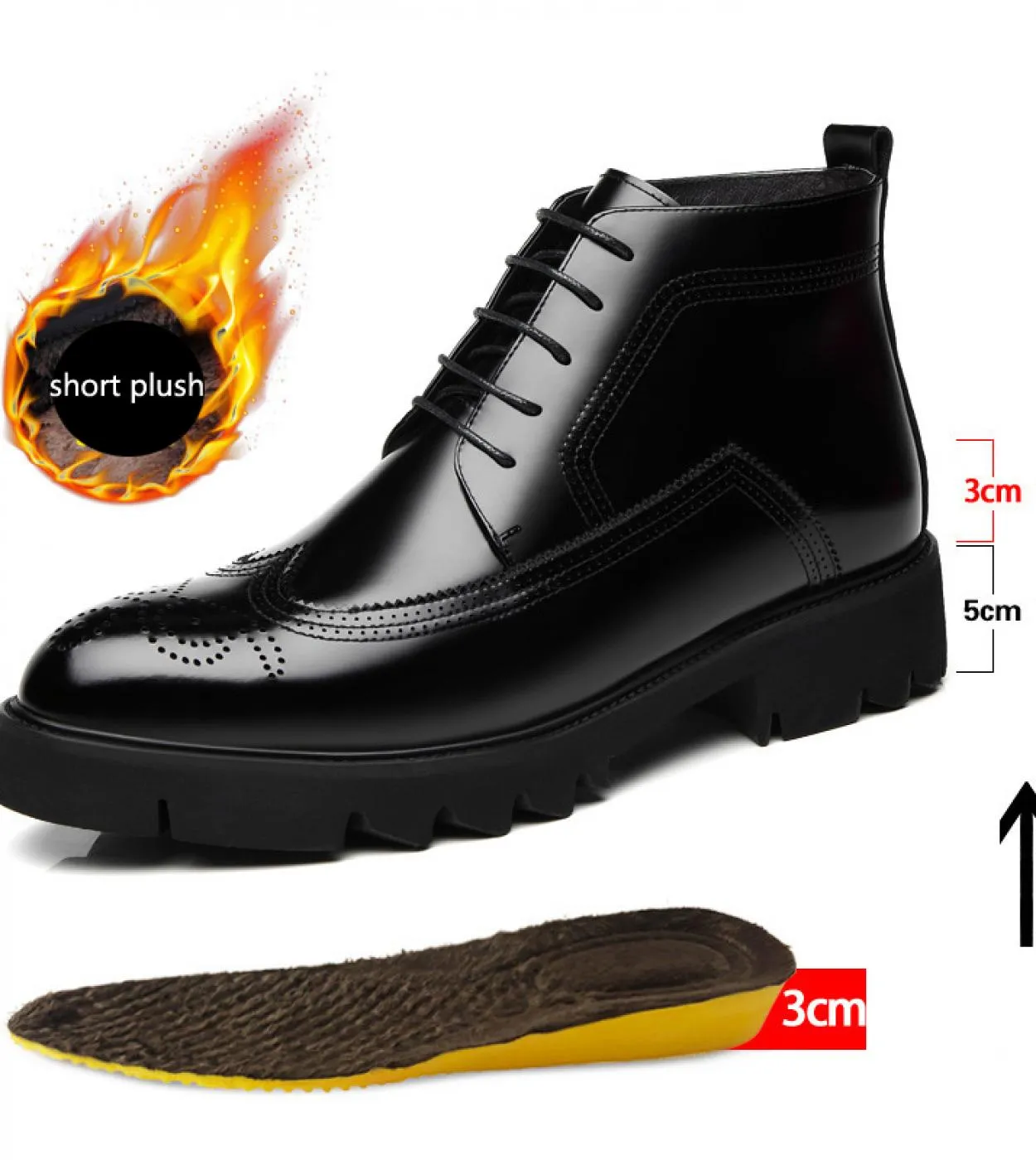 Scarpe brogue in pelle Scarpe invernali da uomo Scarpe invernali Stivali da uomo in pelle Stivali da uomo Stivali da uomo