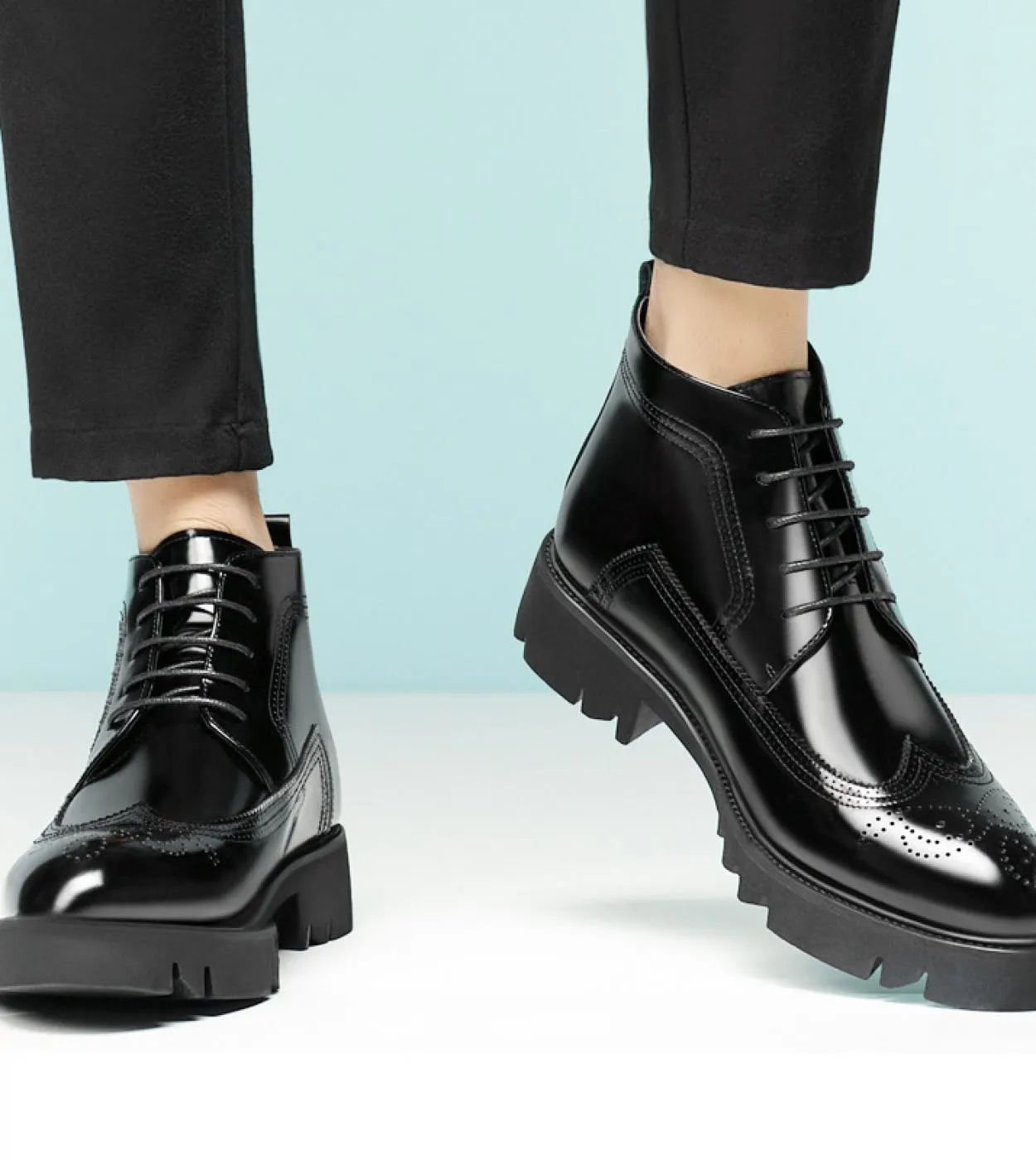 Scarpe brogue in pelle Scarpe invernali da uomo Scarpe invernali Stivali da uomo in pelle Stivali da uomo Stivali da uomo