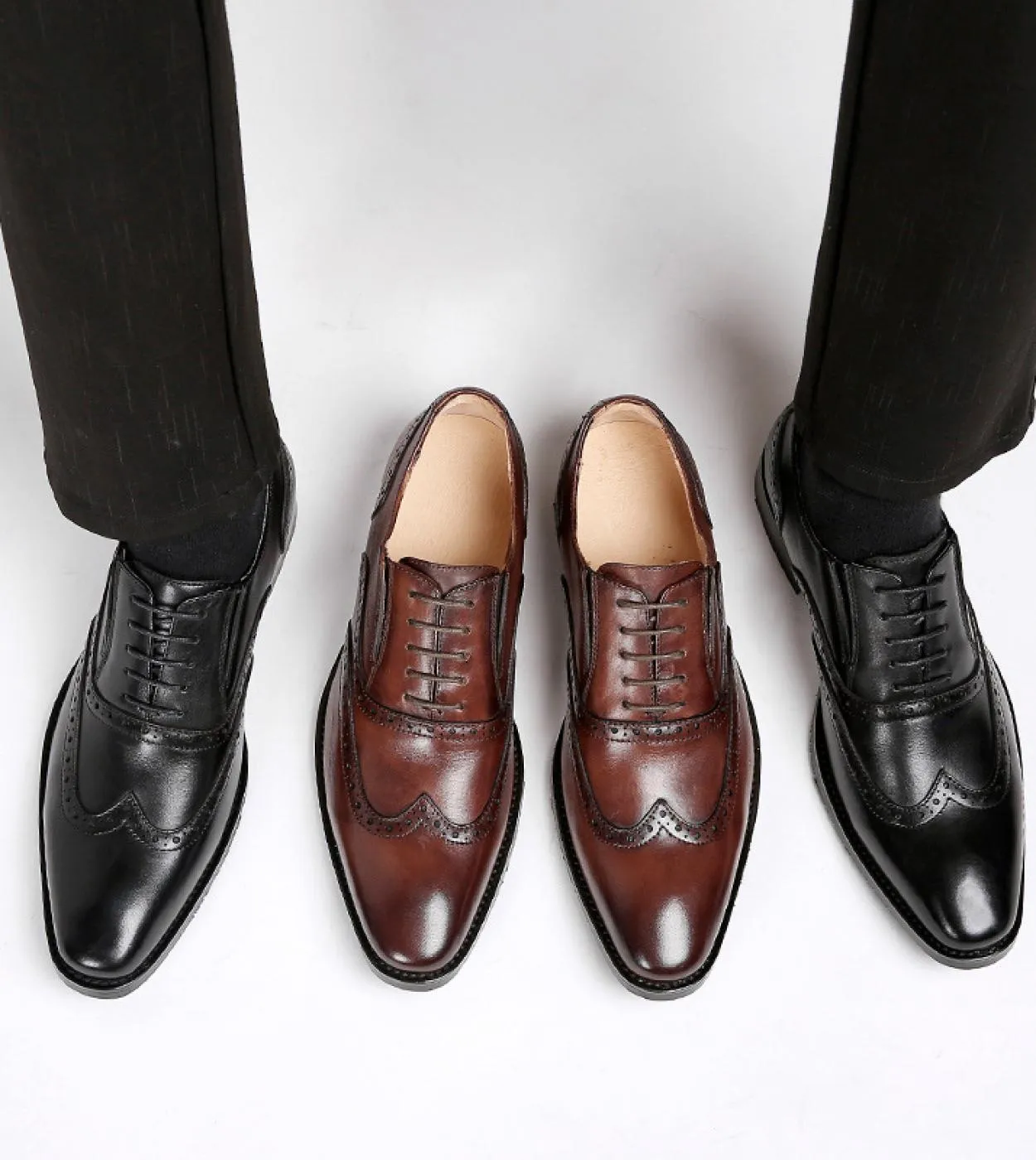 Scarpe brogue Scarpe da uomo Pu Tinta unita Moda Business Casual Quotidiano Classico Cuciture intagliate Scarpe eleganti stringa