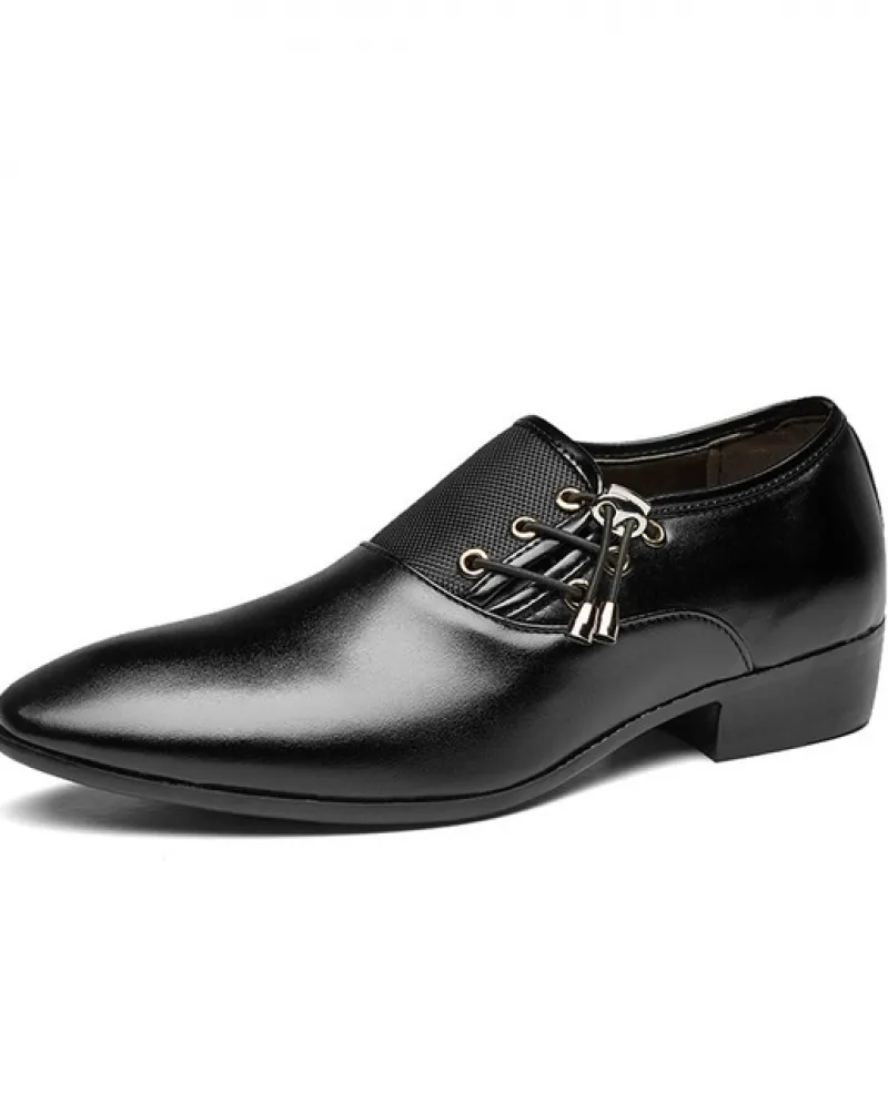 Scarpe classiche da uomo con punta tonda Scarpe casual da lavoro in pelle di mucca Scarpe da sposa nere da uomo Oxford Scarpe fo