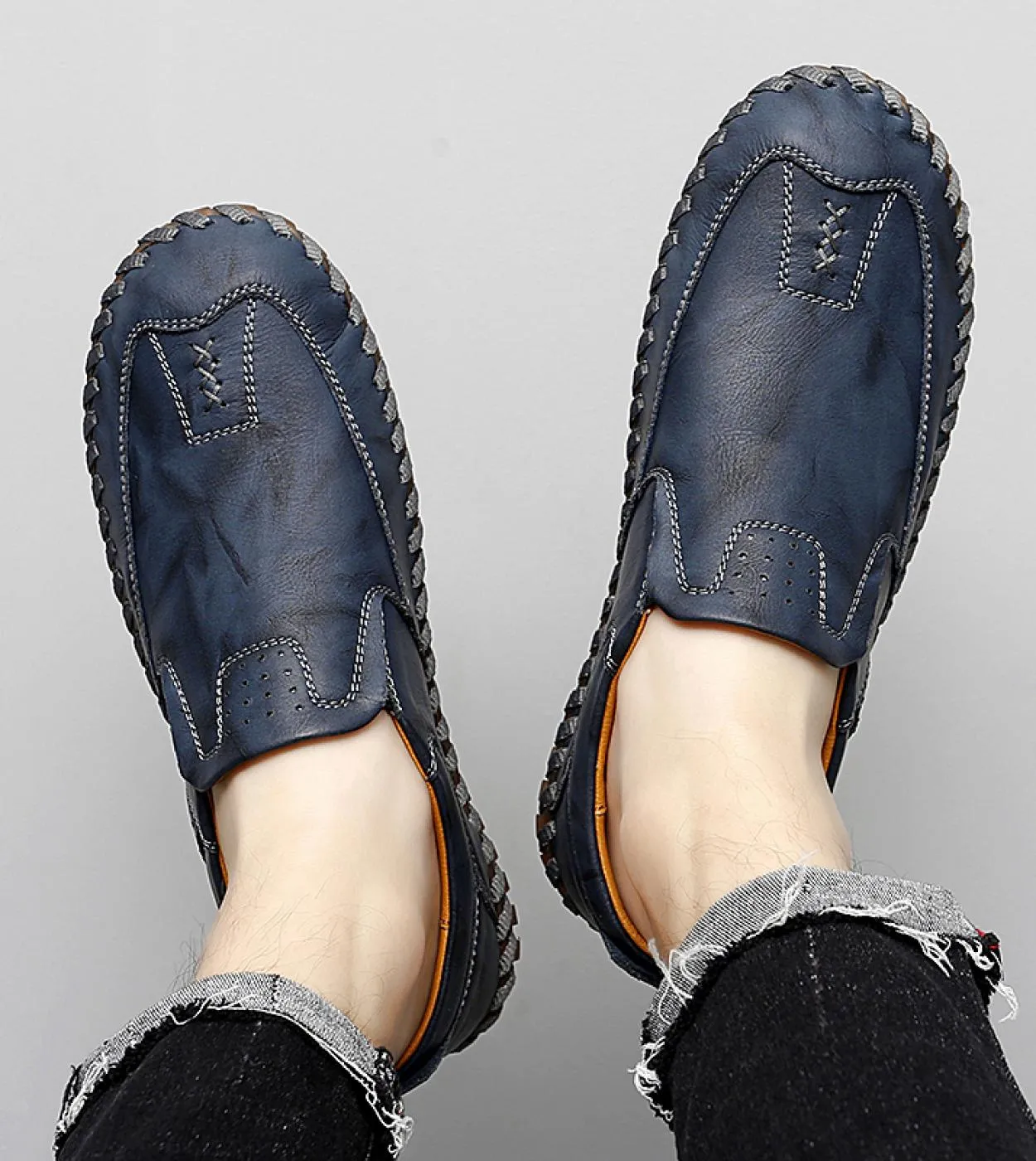 Scarpe da barca da uomo Mocassini Mocassini da uomo in pelle Sneakers leggere Scarpe da guida traspiranti italiane Scarpe casual