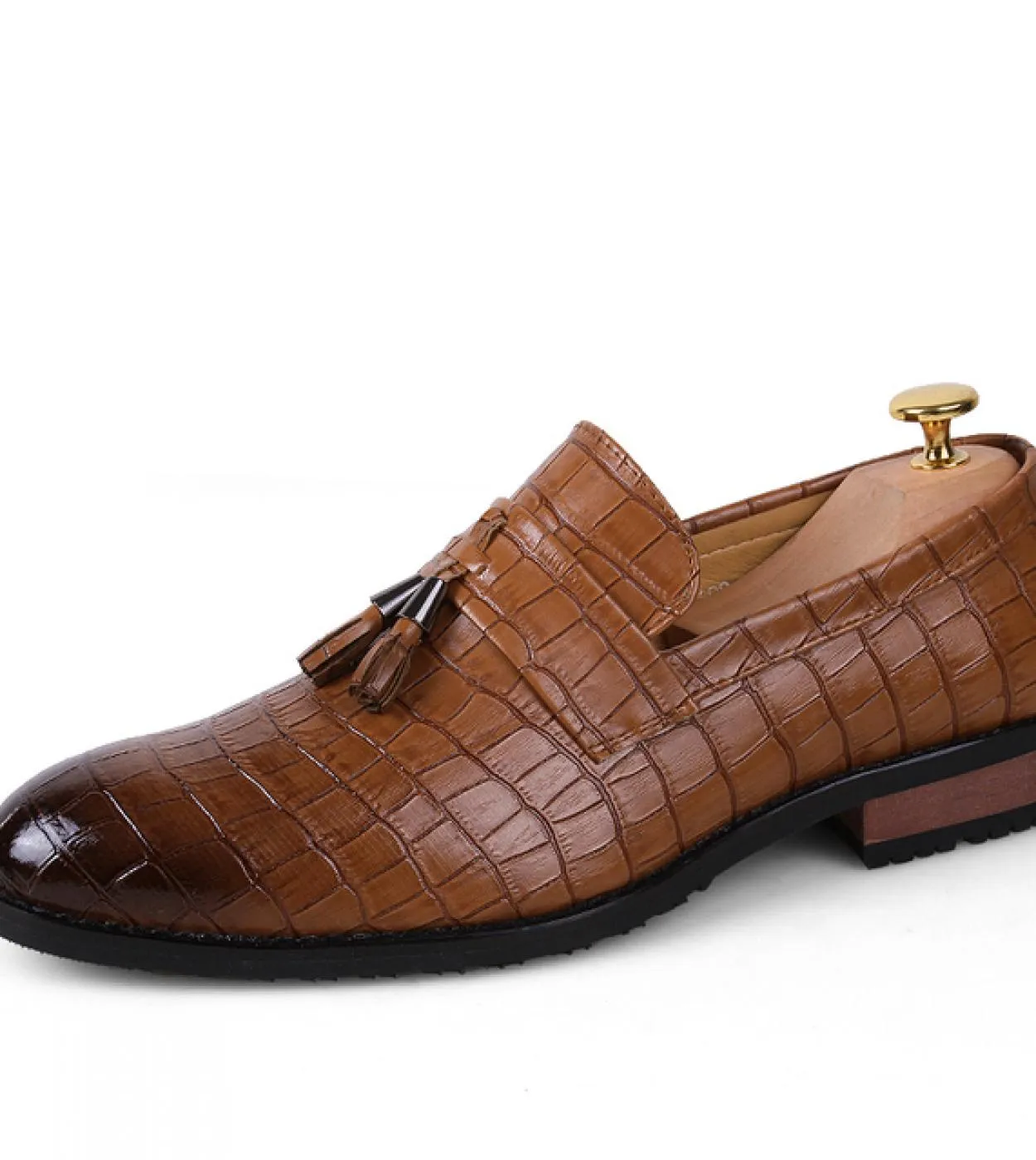 Scarpe da uomo Moda Scarpe in vera pelle traspiranti Casual Mocassini con fondo spesso traspirante Mocassini con nappe Festa di