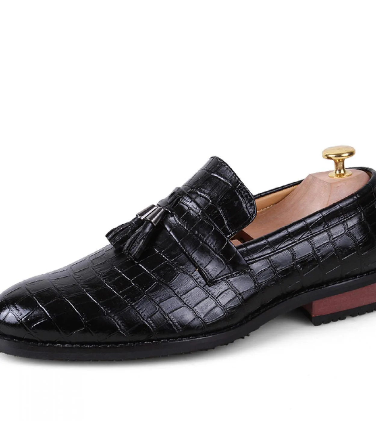 Scarpe da uomo Moda Scarpe in vera pelle traspiranti Casual Mocassini con fondo spesso traspirante Mocassini con nappe Festa di