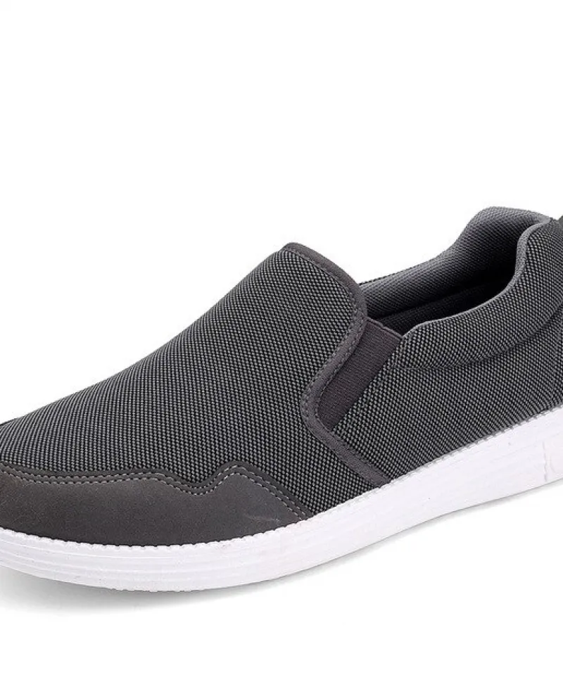 Scarpe da uomo vulcanizzate Slip On Walking Canvas Flats Scarpa Sneaker nera Comodi mocassini con plateau Mocassini Casual Foot