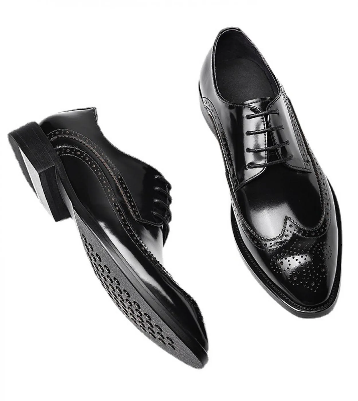 Scarpe eleganti da uomo blu nero Scarpe brogue da sposa in pelle Scarpe da uomo fatte a mano da sposa