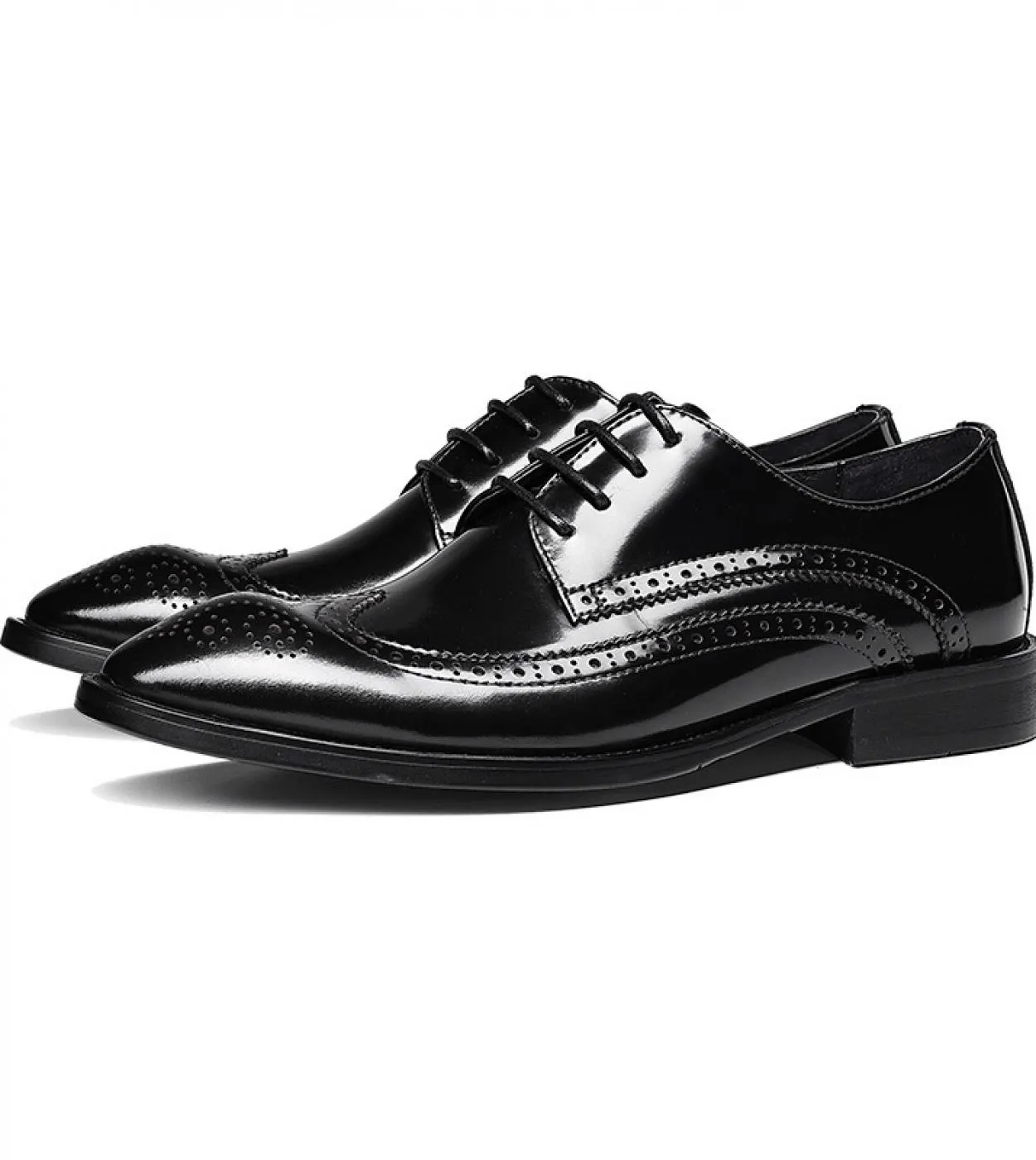 Scarpe eleganti da uomo blu nero Scarpe brogue da sposa in pelle Scarpe da uomo fatte a mano da sposa