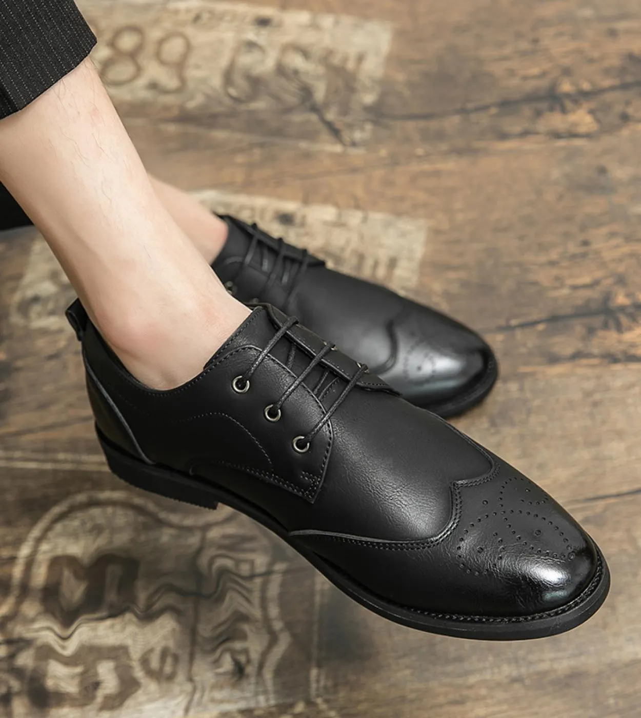 Scarpe in pelle a punta britanniche Scarpe da uomo in pelle Oxford da uomo Scarpe da uomo in pelle da lavoro formali Scarpe bass