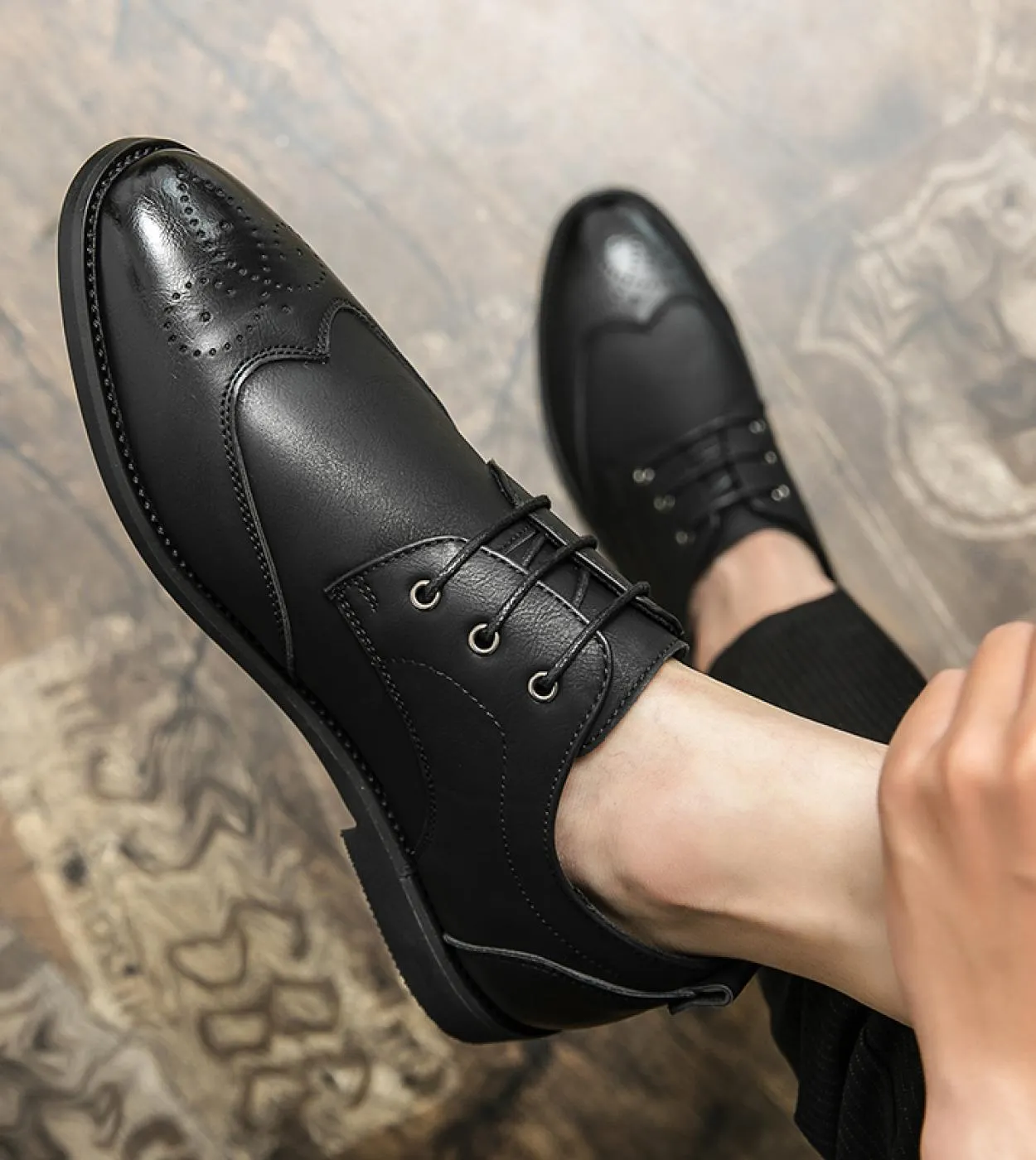 Scarpe in pelle a punta britanniche Scarpe da uomo in pelle Oxford da uomo Scarpe da uomo in pelle da lavoro formali Scarpe bass