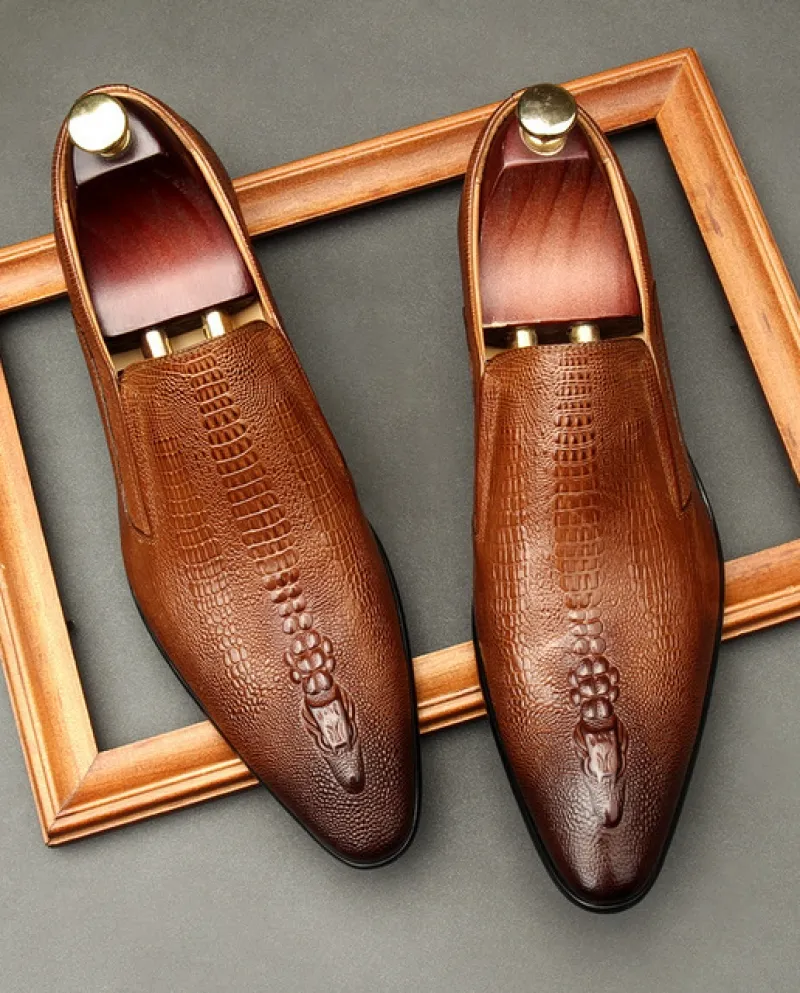 Scarpe Oxford da uomo fatte a mano Scarpe da uomo brogue in vera pelle nera cachi Scarpe eleganti da uomo Slip On Scarpe formali