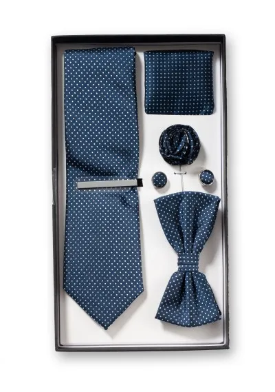 Scatola da regalo a pois blu scuro