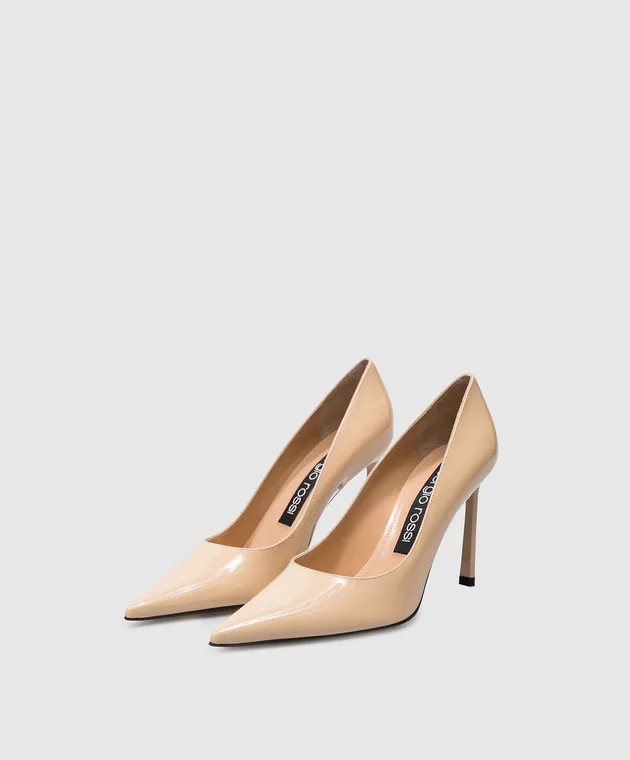 Sergio Rossi Barca Liya in vernice beige B01810MFI657