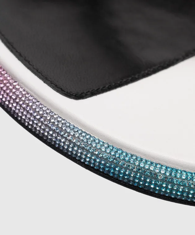 Sergio Rossi Infradito bijoux in pelle bianca con strass B02270MFN253