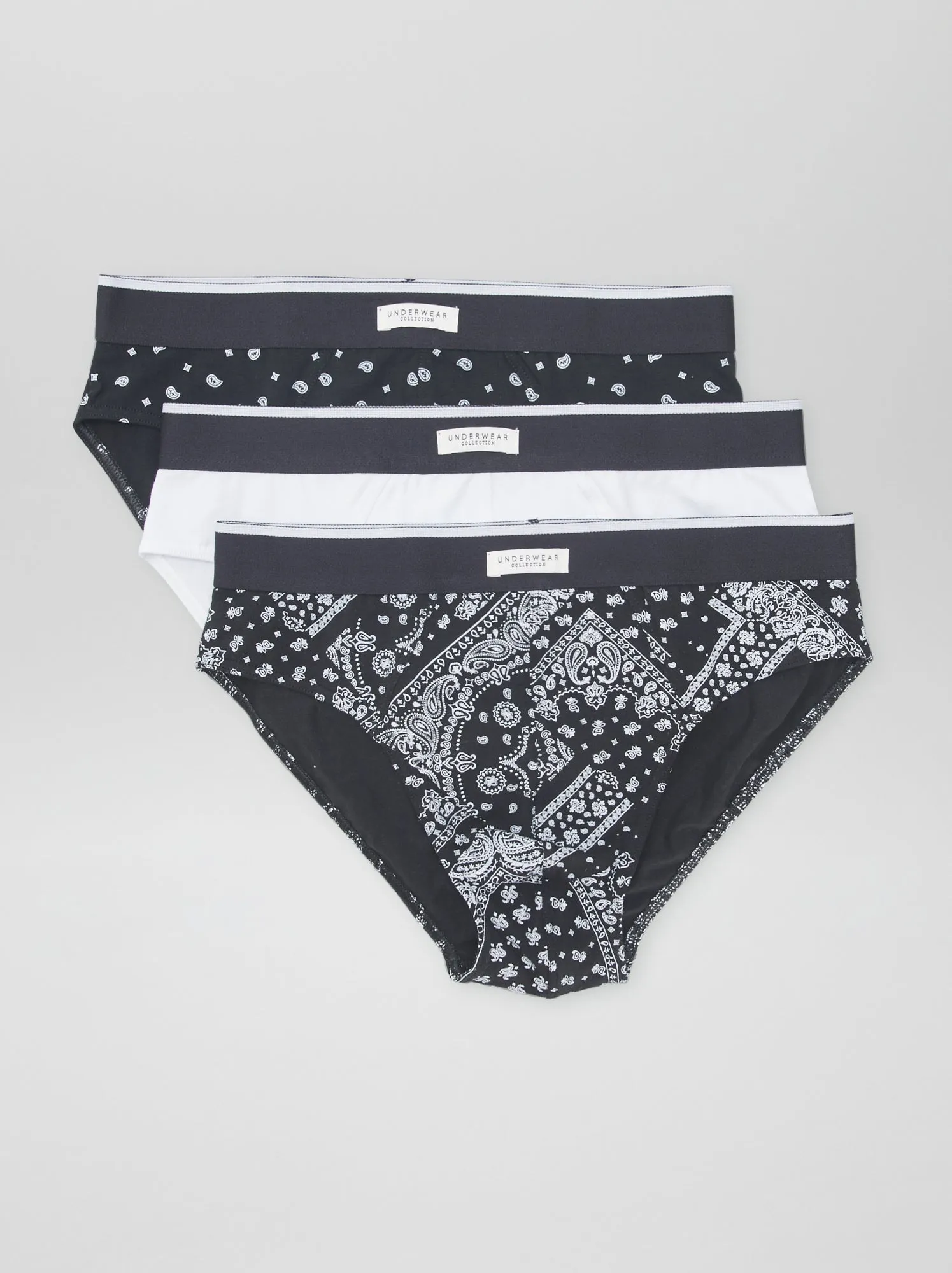 Set 3 slip stampati - NERO