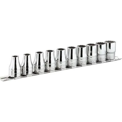 Set di 8 bussole da 3/8 su rack metallico - Facom